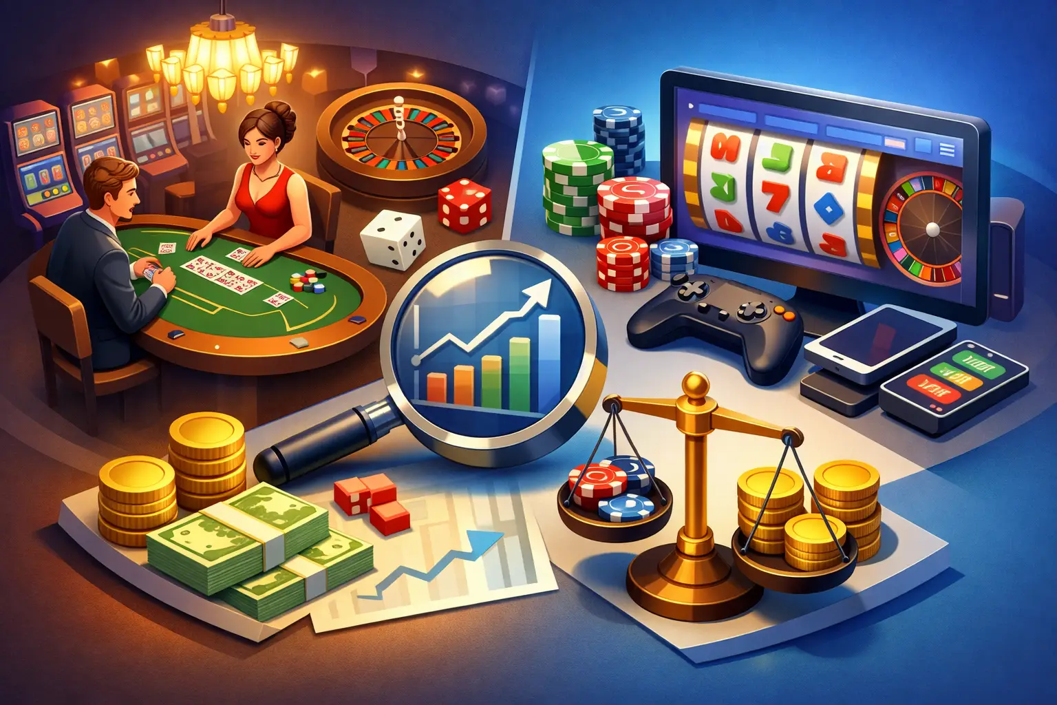 真人娛樂場與電子遊戲比較